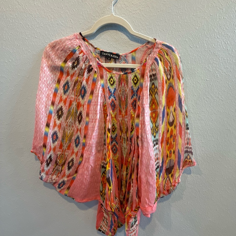 Tanya K Pink Multicolor Women's Blouse